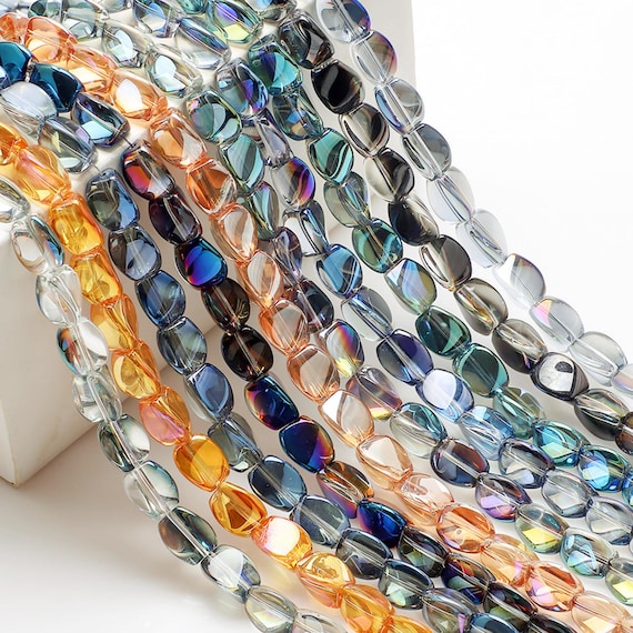 Crystal Glass Beads: Irregular Rectangular Glaze, DIY Jewelry Making