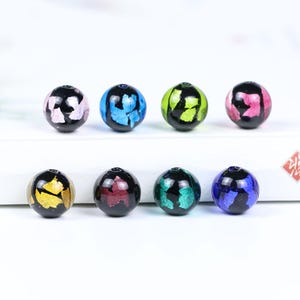 Colorful Foil Glazed Glass Beads 10/12mm: DIY Jewelry Making, 20pcs