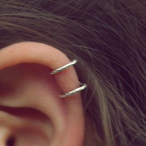 Ear cuff - cuff earrings - earrings no piercing - tiny ear cuff - fake piercing - sterling silver ear cuff - cartilage ear cuff