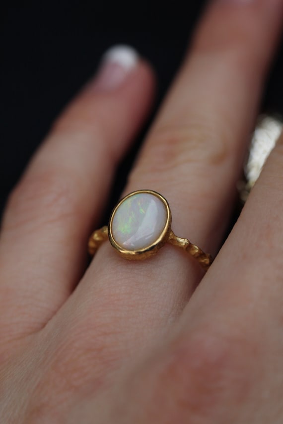 Opal Engagement Ring Gold Filled Opal Ring Australian Opal Ring