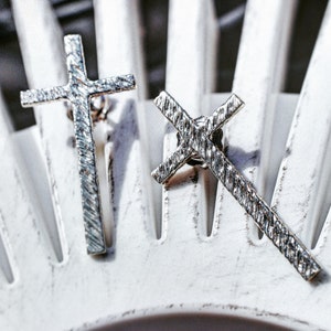 Cross earrings studs, large cross earrings, punk earrings, chunky earrings