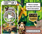 Mickey Mouse Video Invitation, Mickey Mouse Birthday Party Animated Invitation, Zoo Digital Invite, Safari Electronic Invite, Kids Evites