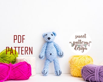 Amigurumi Bear Crochet Pattern, Amigurumi Pattern, Crochet PDF Pattern, Trinket Bear Pattern, Tutorial Amigurumi,