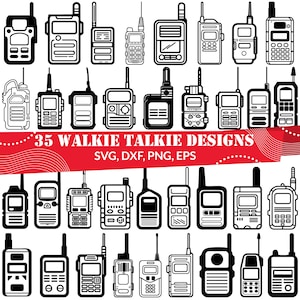Walkie Talkie SVG | Communication Device Clipart | Radio Transceiver Silhouette