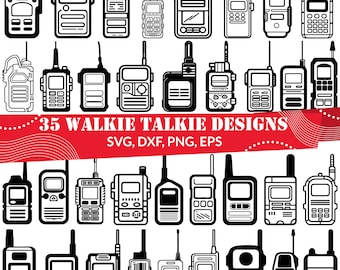 Walkie Talkie SVG | Communication Device Clipart | Radio Transceiver Silhouette