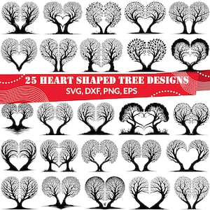 Heart Shaped Tree SVG Bundle, Heart Shaped Tree dxf, Heart Shaped Tree png, Heart Shaped Tree vector, Heart Shaped Tree outline