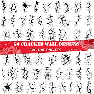 Cracked Wall SVG | Distressed Texture Clipart | Grunge Design