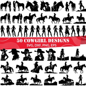 Pacchetto SVG Cowgirl, Cowgirl dxf, Cowgirl Horse svg, Cowgirl eps, Cowgirl vettoriale, Design Cowgirl, Cowgirl Scene SVG, Western SVG
