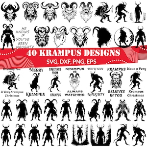 Krampus SVG Bundle, Merry Krampus svg, Christmas Monster svg, Krampus dxf, Krampus png, Krampus eps, Krampus vector, Krampuslauf svg