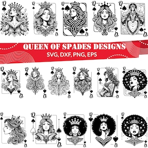 Queen of Spades SVG | Playing Card Queen | Poker Queen Clipart