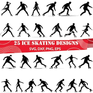 Ice Skating SVG Bundle | Figure Skater Clipart SVG PNG for Cricut and Winter Craft Projects