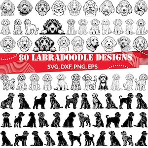 Labradoodle SVG Bundle, Labradoodle dxf, Labradoodle png, Labradoodle vector, Labradoodle outline, Labradoodle clipart, Dog breed svg