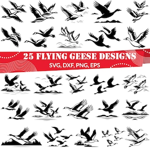 Flying Geese SVG Bundle, Canadian Goose svg, Goose Hunting svg, Flying Geese dxf, Flying Geese png, Flying Geese vector, Geese svg