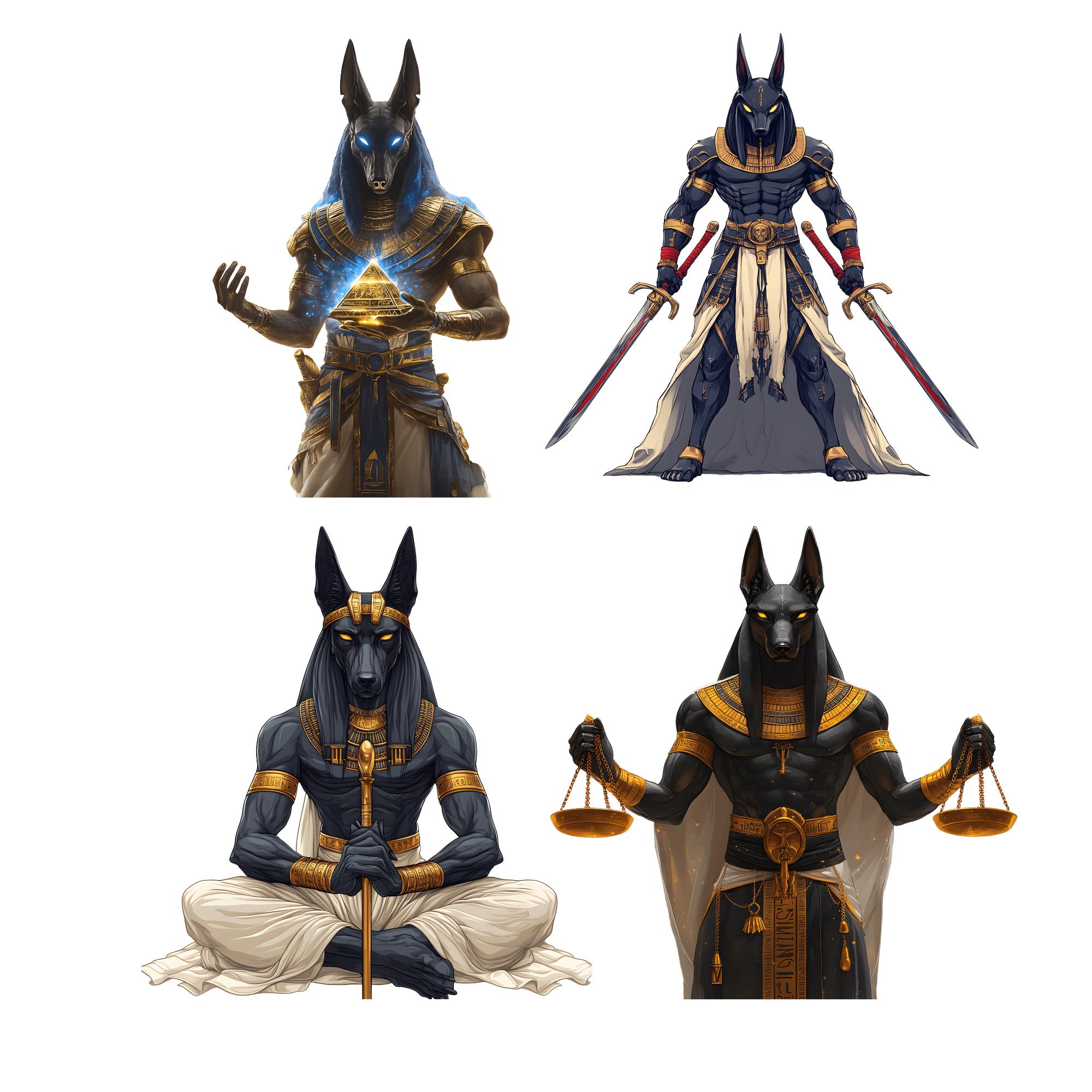 50 Anubis Clipart Set – Egyptian God PNG Bundle, Ancient Mythology Art ...