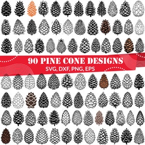 Pine Cone SVG Bundle, Pinecone svg, Pine Cone dxf, Pine Cone png, Pine Cone eps, Pine Cone vector, Pine Cone monogram, Conifer Cone svg