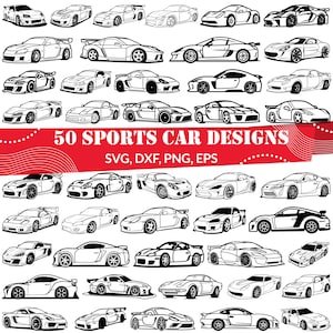 Sports Car SVG | Luxury Vehicle Clipart | Fast Car Silhouette