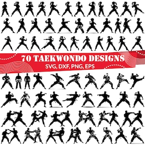 Paquete SVG de Taekwondo, chica de Taekwondo svg, niño de Taekwondo svg, Taekwondo dxf, Taekwondo png, vector de Taekwondo, imágenes prediseñadas de Taekwondo