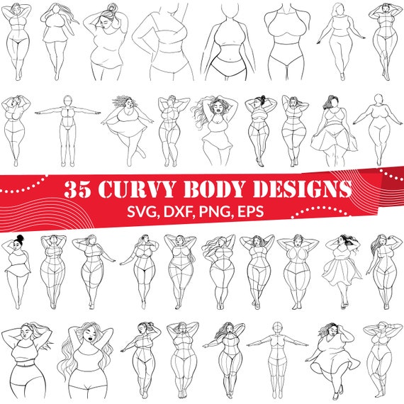 Curvy Body Line Art SVG | Feminine Clipart | Minimalist Aesthetic Design