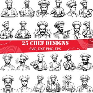Chef SVG Bundle | Cooking Hat Clipart | Funny Kitchen Quotes & Chef Silhouettes for Cricut and Sublimation