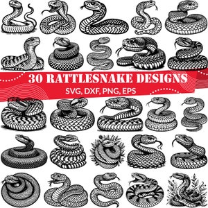 Rattlesnake SVG Bundle, Rattlesnake dxf, Rattlesnake png, Rattlesnake vector, Rattlesnake outline, Rattlesnake clipart, Snake svg
