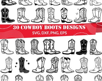 Cowboy Boot SVG Bundle, Cowboy Boot dxf, Cowboy Boot eps, Cowboy Boot vector, Cowboy Boot design, Cowboy Boot clipart, Cowboy Boots svg