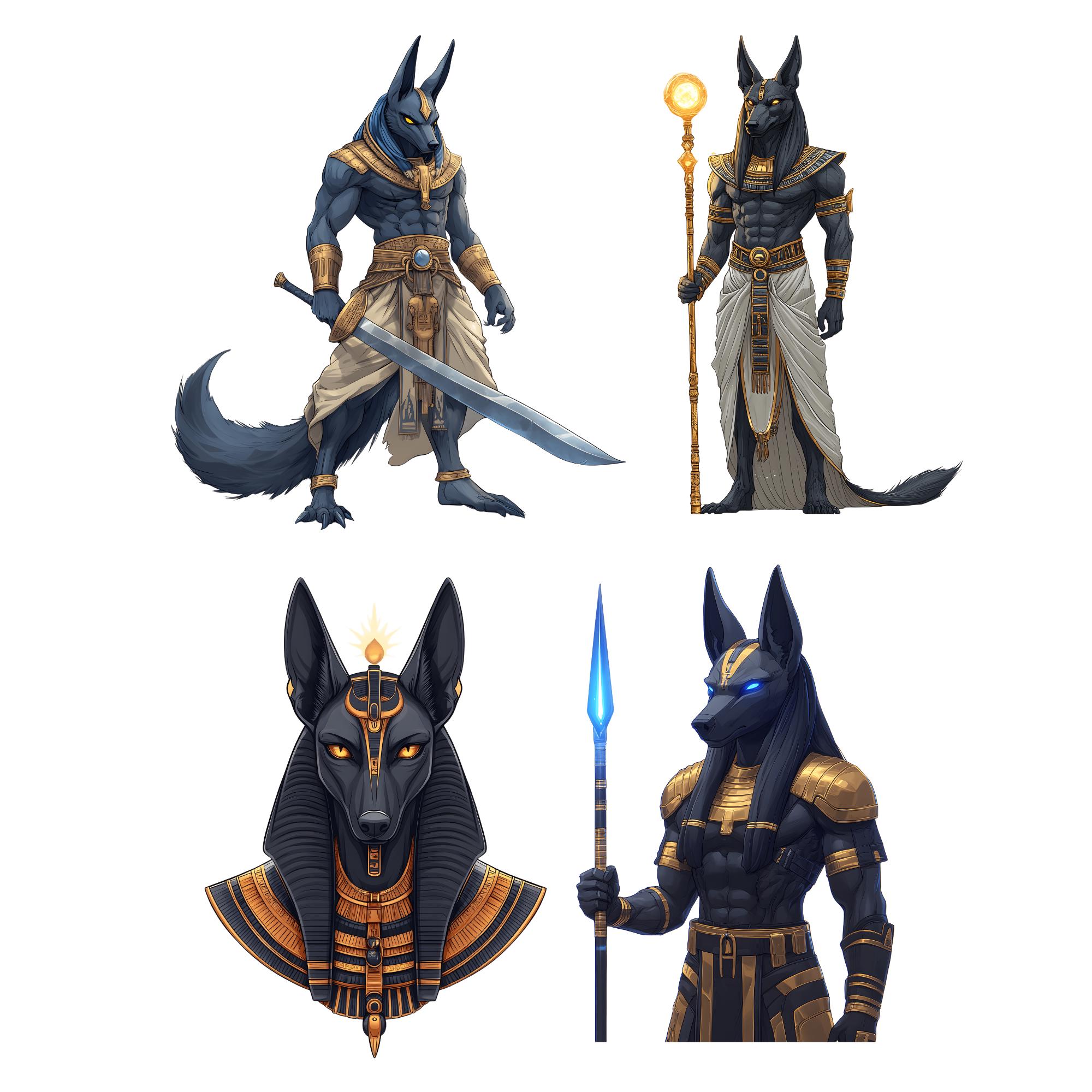 50 Anubis Clipart Set – Egyptian God PNG Bundle, Ancient Mythology Art ...