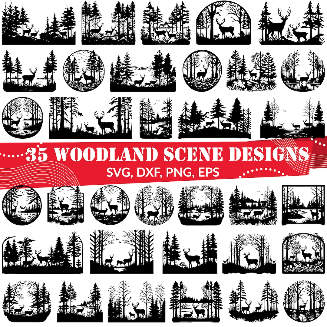 Woodland Scene SVG Bundle, Woodland Scene Dxf, Woodland Scene Png ...