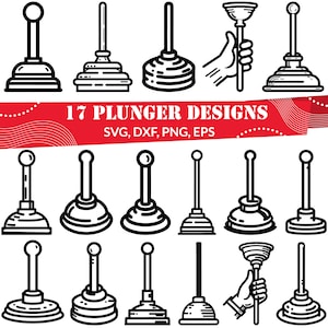 Plunger SVG, Toilet Plunger Clipart, Funny Bathroom Vector, Plumbing Tool Silhouette, Home Repair Cricut File