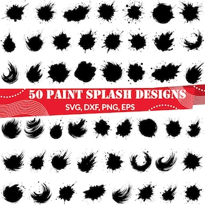 Paint Splash SVG | Colorful Splatter Clipart for Cricut, Watercolor Ink Blot Cut File, Artistic Background Design