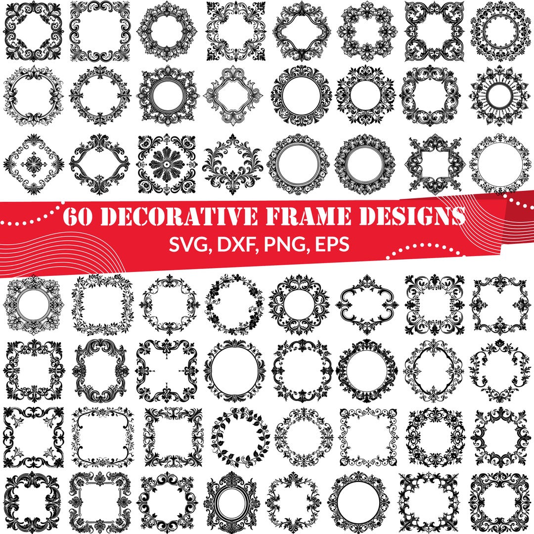 Decorative Frame SVG Bundle, Decorative Frame Dxf, Decorative Frame Png