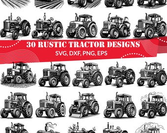 Rustic Tractor SVG Bundle, Old Tractor svg, Rustic Tractor dxf, Rustic Tractor png, Rustic Tractor vector, Rustic Tractor clipart