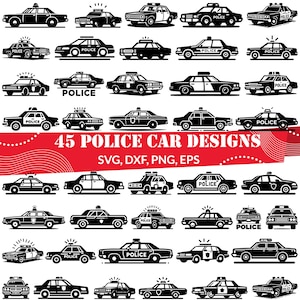 Police Car SVG Bundle, Police Car dxf, Police Car png, Police Car vector, Police Car clipart, Police Birthday svg, Police Car cutfile