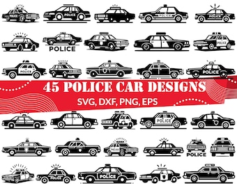Police Car SVG Bundle, Police Car dxf, Police Car png, Police Car vector, Police Car clipart, Police Birthday svg, Police Car cutfile