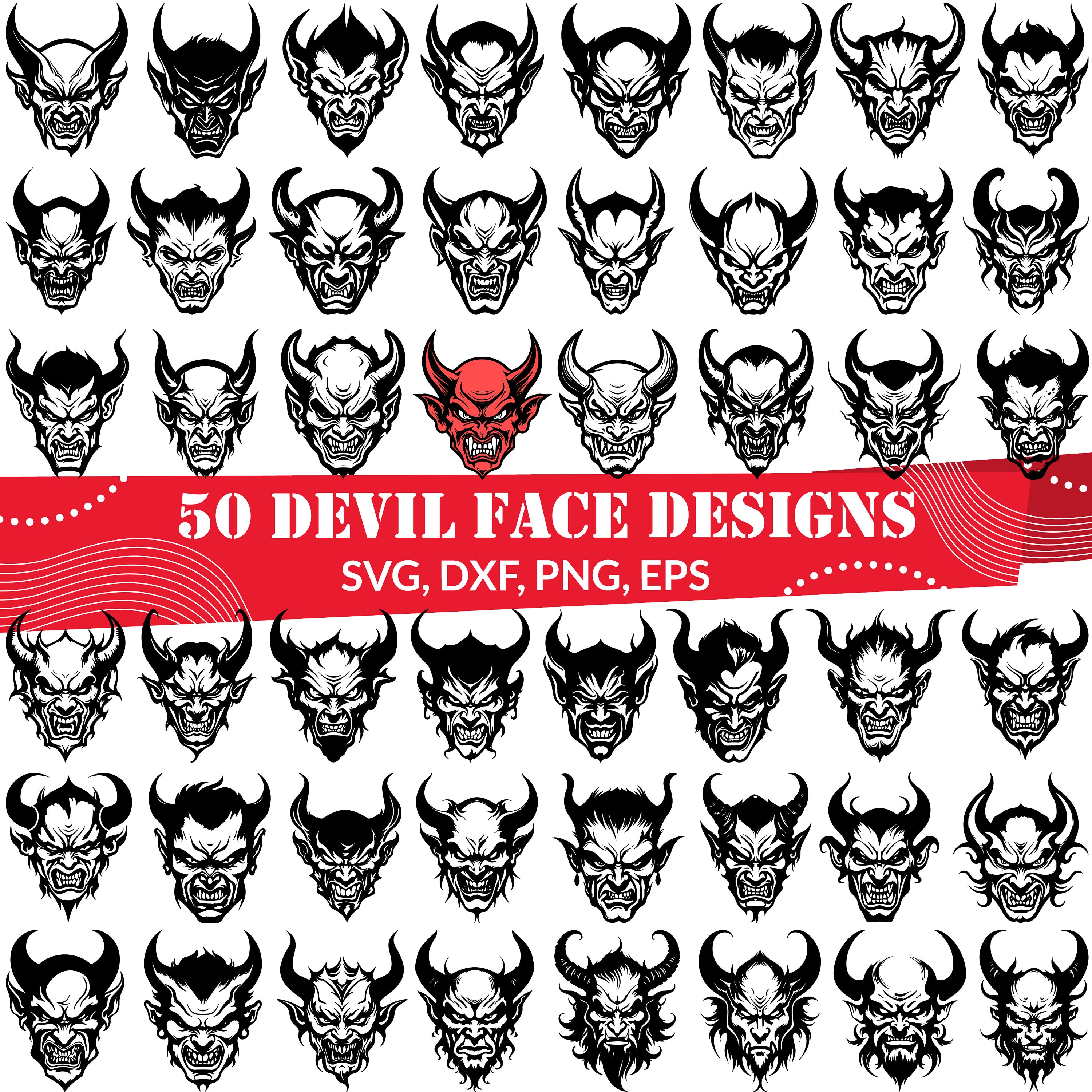 20-60代 人気ファッションブランド SVG Face Devil Bundle, Devil Png, Face Devil Dxf, Face Devil 小物