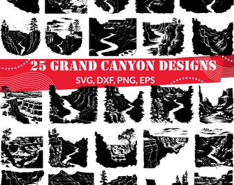 グランドキャニオン SVG | 風光明媚な国立公園のクリップアート | 自然と景観デザイン