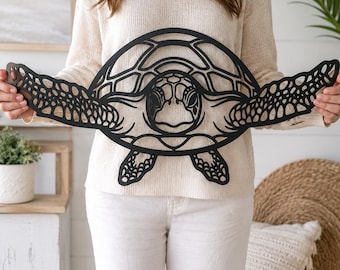 Sea Turtle Laser Cut File SVG DXF, Ocean Animal Wall Art, Marine Turtle CNC