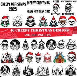Creepy Christmas SVG Bundle, Gothic Christmas svg, Spooky Christmas svg, Alternative X-mas svg, Dark Christmas svg, Scary Christmas svg