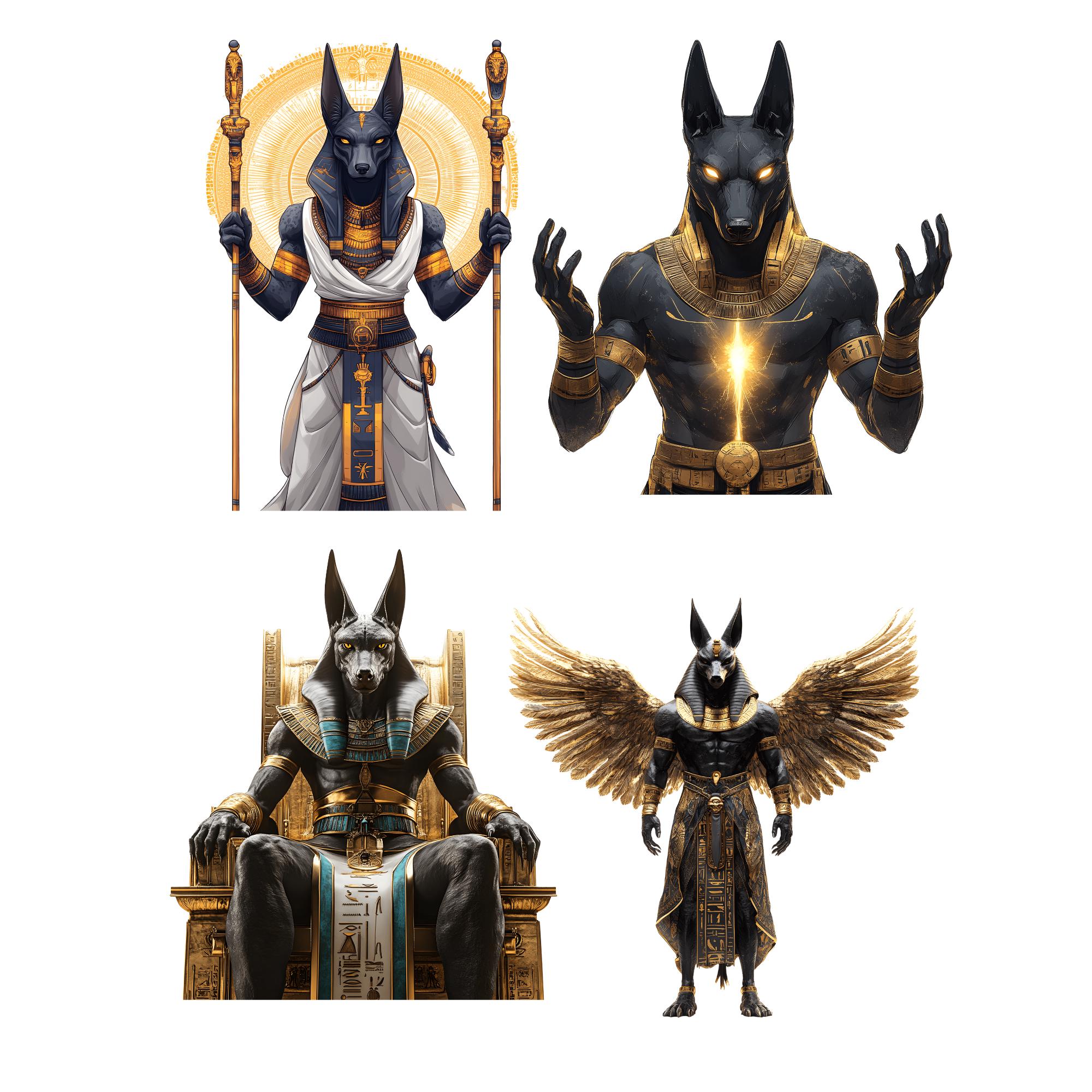 50 Anubis Clipart Set – Egyptian God PNG Bundle, Ancient Mythology Art ...