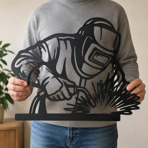 Welder Laser Cut File SVG DXF, Welding Workshop Sign,Garage Man Cave Glowforge Files