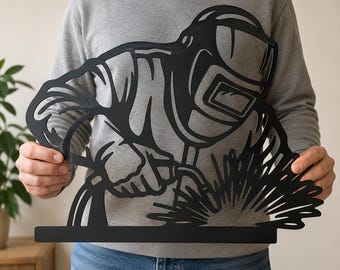 Welder Laser Cut File SVG DXF, Welding Workshop Sign,Garage Man Cave Glowforge Files
