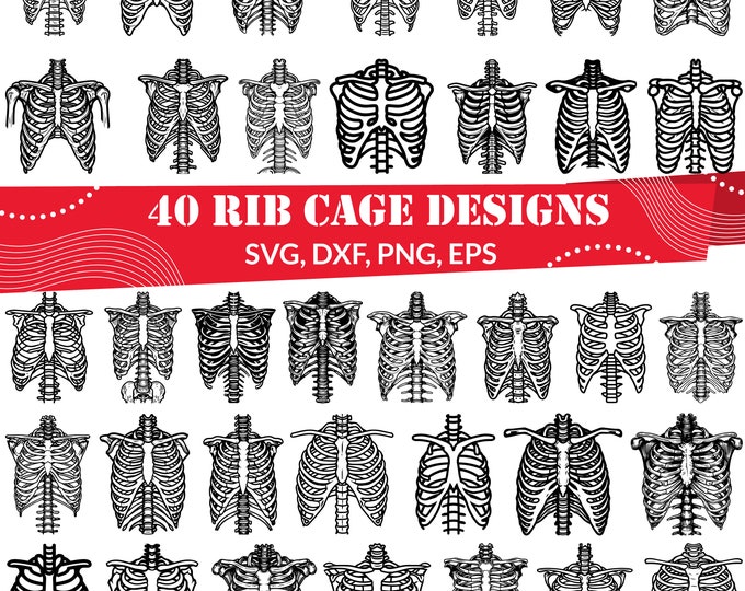 Skeleton Rib Cage Svg, Skeleton Rib Svg, Skeleton Cage Svg, Rib Cage ...