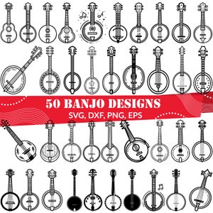 Banjo SVG Bundle, Banjo dxf, Banjo png, Banjo vector, Banjo outline, Banjo clipart, Bluegrass svg, String Instrument, Country Music svg