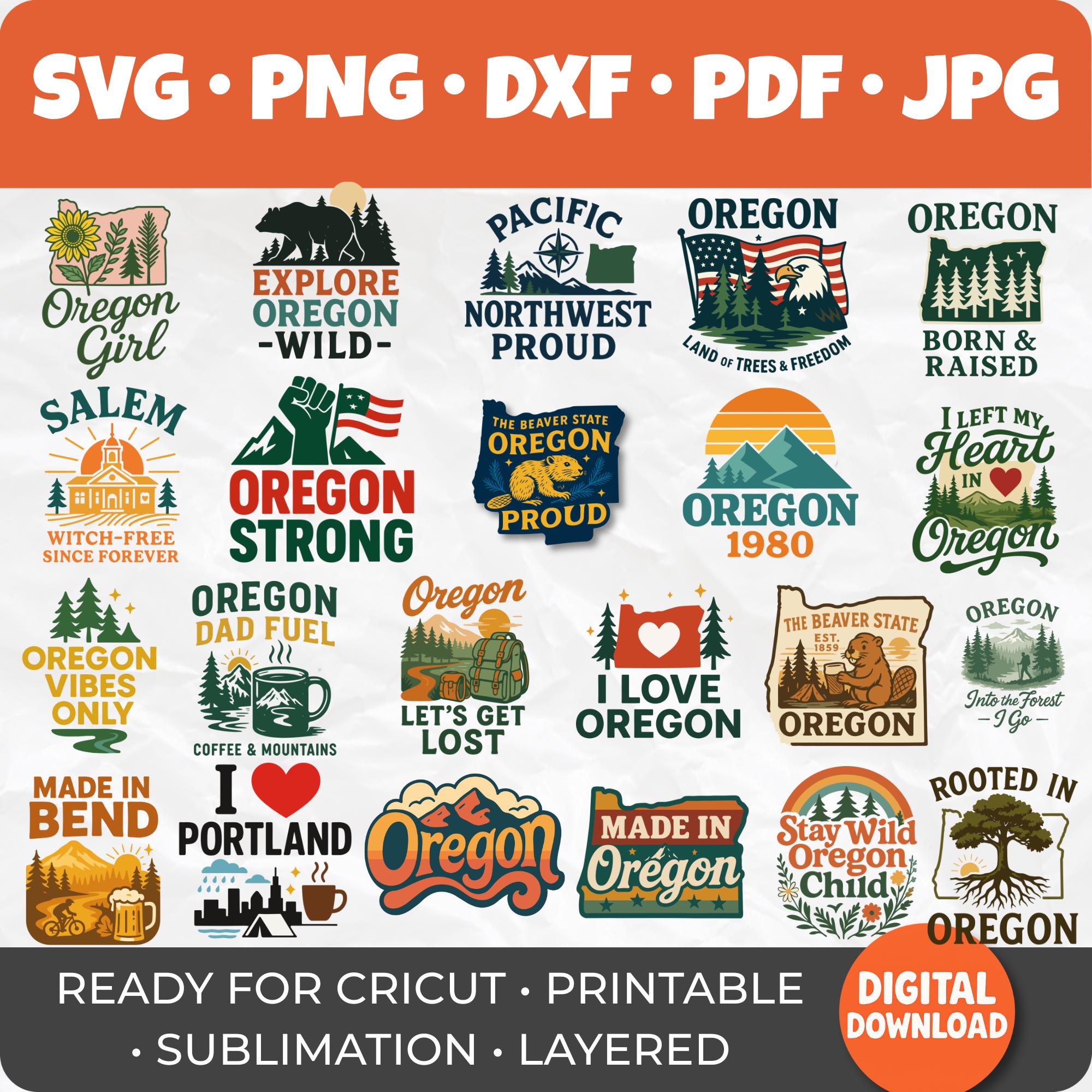Oregon State Designs Oregon SVG Bundle | Pacific Northwest Quotes and Beaver State Designs ...