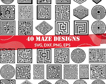 Maze SVG Bundle, Maze outline, Maze illustration, Maze icon, Maze labyrinth svg, Maze vector, Maze design, Maze clipart, Maze png