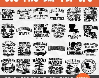 50 Louisiana SVG-bundel | The Pelican State-ontwerpen | Bayou-leven, jazzvibes en zuidelijke roots |