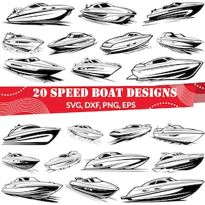 Pacote SVG de lancha, lancha svg de velocidade, lancha dxf, lancha png, lancha eps, vetor de lancha, lancha svg, lancha svg