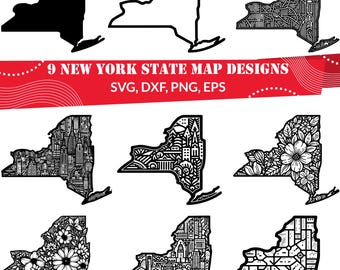 New York State Map Outline Digital Download | Empire State Silhouette Design for Cricut, Sublimation, Crafts and Home Decor