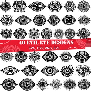 Evil Eye SVG Bundle, Evil Eye dxf, Evil Eye png, Evil Eye vector, Evil Eye outline, Evil Eye clipart, Third Eye png, All Seeing Eye