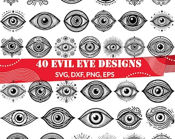 Evil Eye SVG Bundle, Evil Eye dxf, Evil Eye png, Evil Eye vector, Evil Eye outline, Evil Eye clipart, Third Eye png, All Seeing Eye