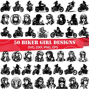Biker Girl SVG Bundle, Biker Girl dxf, Biker Girl png, Biker Girl eps, Biker Girl vector, Biker Girl cut files, Girl Rider svg